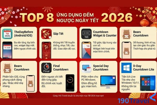 Top 8 app đếm ngược ngày Tết 2026 miễn phí